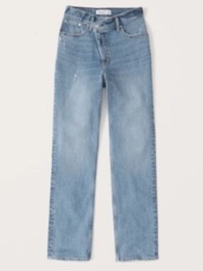 Abercrombie Ultra High Rise 90s Straight Jean (Medium Wash, Size 30)